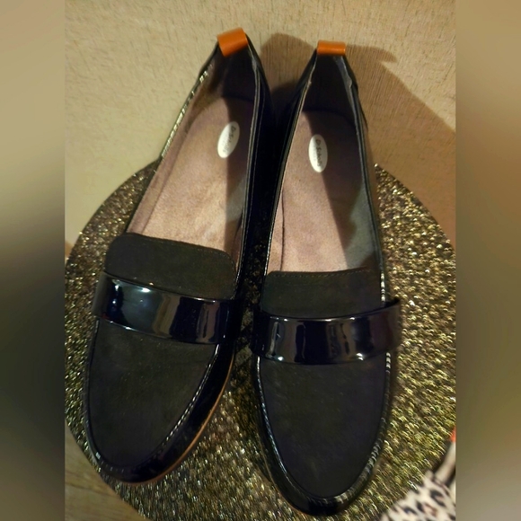 Dr Scholls black Webster wedged loafers Size 8 EUC - Picture 2 of 6